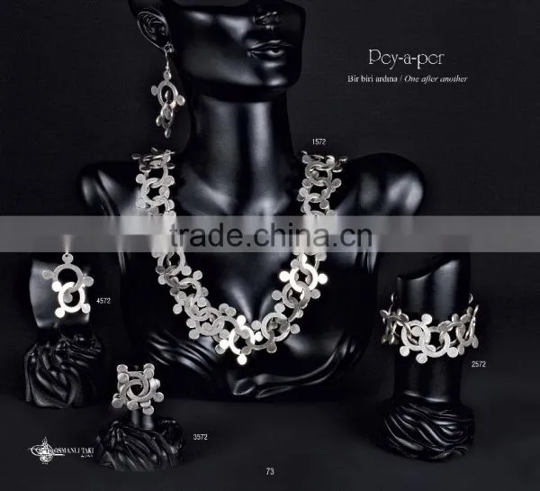 Ring Earring Bracelet Necklace Authentic Turkish Design Jewelry Set Made in Istanbul photo-6
