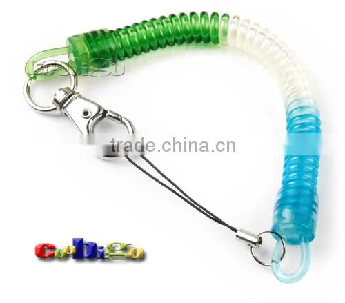 9-27/32"(250mm) Mix Color Expandable Coil With Metal Hook for Mobile Phone Straps photo-3