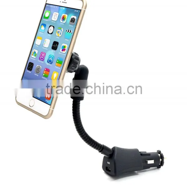 USB Ports Full Rotation 3A Current Qi Wireless Car Charger Holder for Mobile photo-2