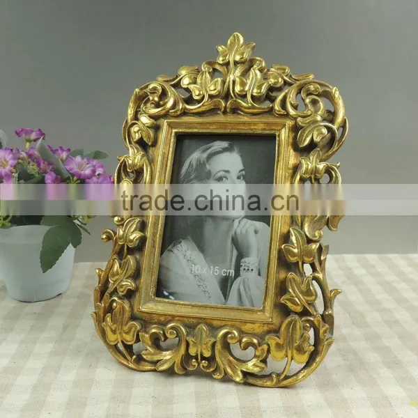 Gold Color Photo Frame Flower Design Frames photo-3