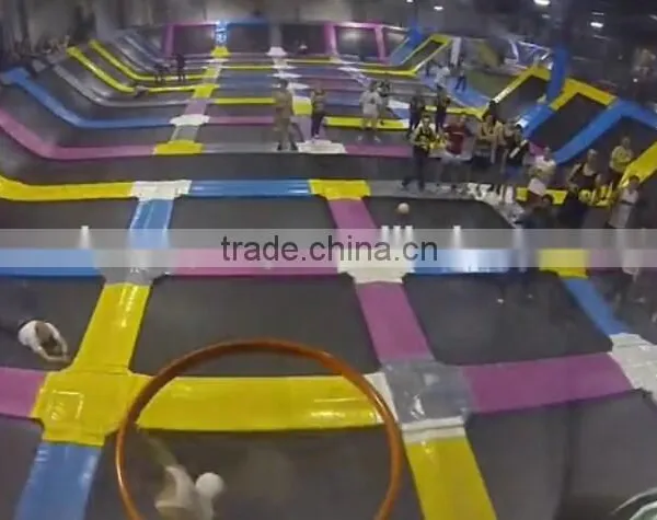 Kids Square Trampoline Park With Basketball Hoop photo-3