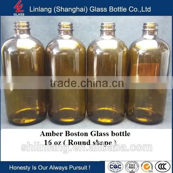 Amber Glass Bottle Boston Round Supplier in China photo-5