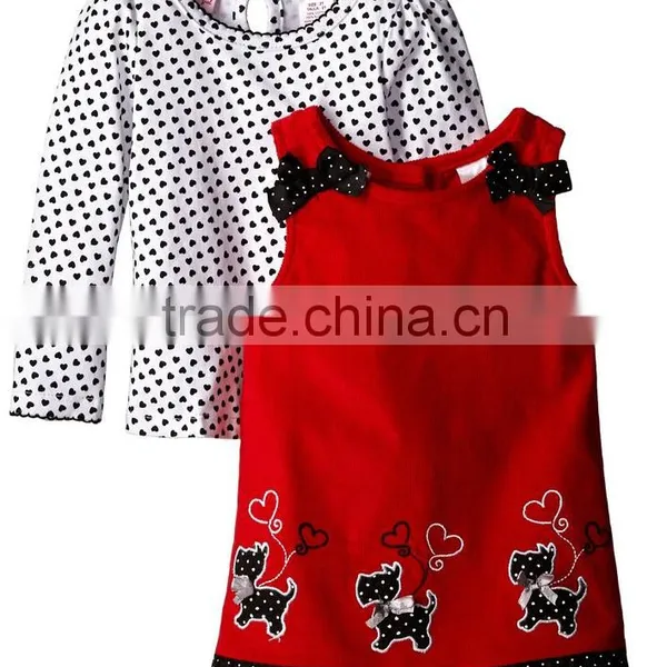 (CS807#)OEM Service Children Clothing 2pcs Baby Girl Set Polka Dot Top and Dress Set 2pcs Baby Girl Set photo-2