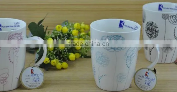 11OZ Good Looking Flower Design Decal Printed Coffee Cups, Shiny Surface New Bone China Mug, KL5004-346 photo-6