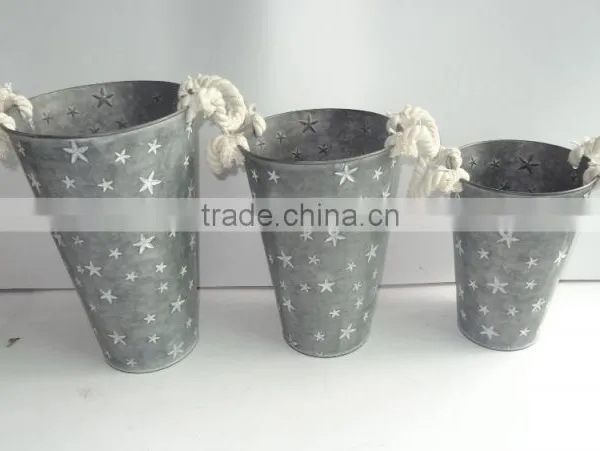 Galvanized Flower Pot set, Flower pot, metal flower pot,