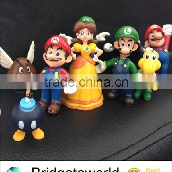 3d Plastic Super Mario Cartoon Figure Toys 12pcs/set