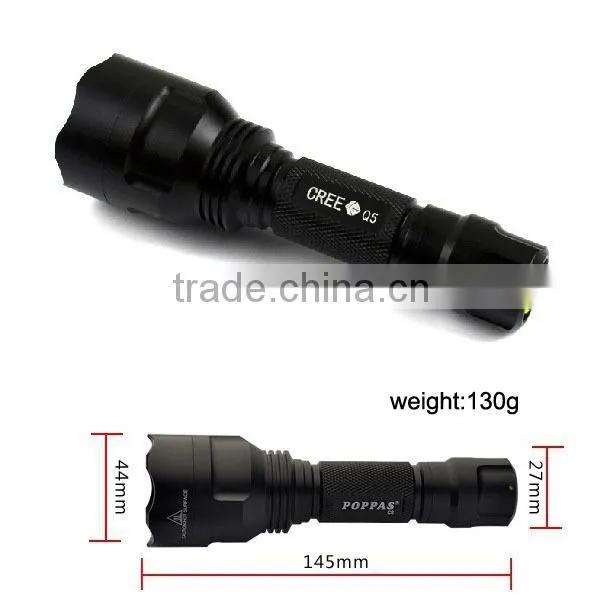 POPPAS C8 High Power 10W 500 Lumens XML T6 Tactical Aluminum LED 1101 Police Flashlight photo-3