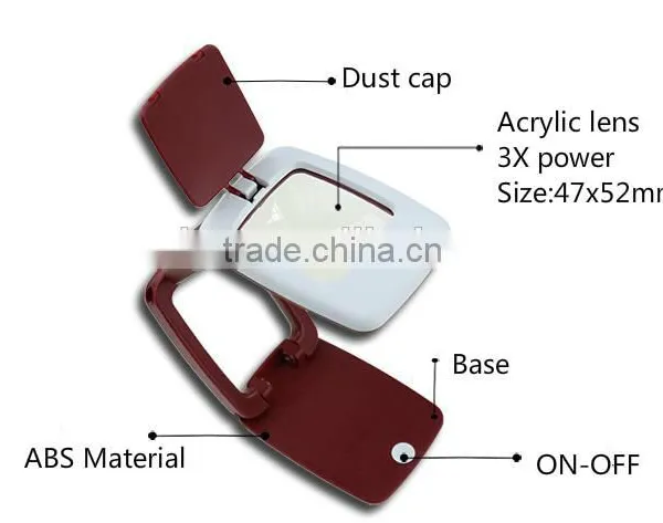 Click Me! 3X Times 9 LED LightsFolding Handheld Magnifier With Acrylic Lens photo-3