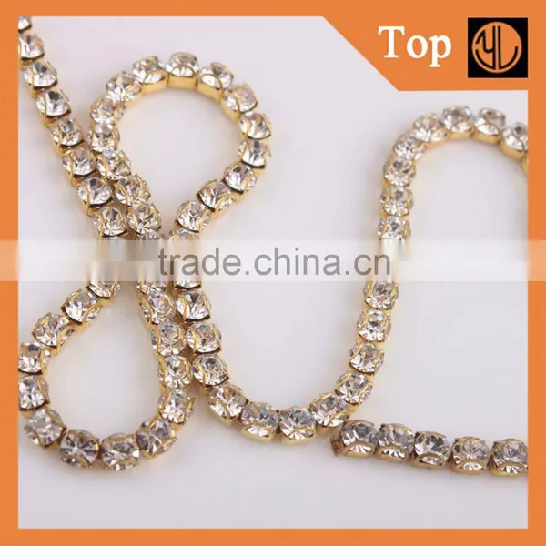 Wholesale Rhinestone Sliver&gold Plated Cup Chain in Roll photo-3