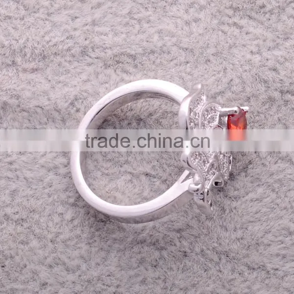 >>>2016 YIWU T&J Women Fashion Korean Style Rings Silver Plated Flower Rhinestone Crystal Rings for Lady/ photo-4
