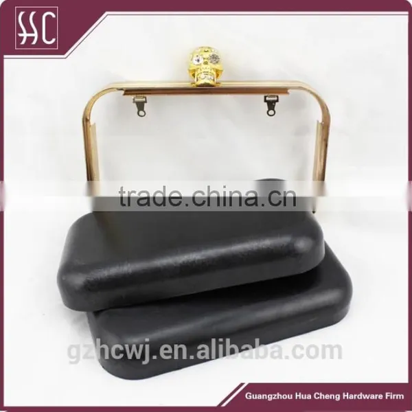 Shiny Gold Skull Head Clutch Frame With Hard Shell & Boxes Purse Frame photo-5