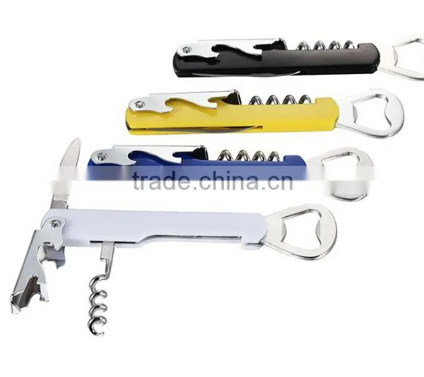Bar Tools Wine Bottle Opener Wine Corkscrew Metal Stainless Steel Waiter's Wine Opener With Knife photo-5