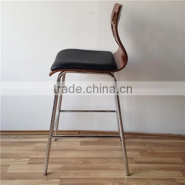 New Commercial Furniture General Use Bar Stool High Chair With Black PU Leather Upholstery photo-4