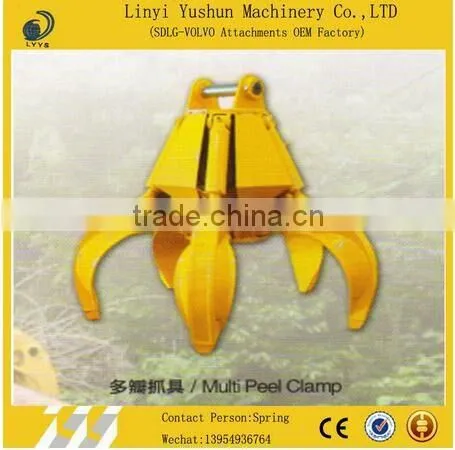 High Quality Gasoline Engine Power Wood Grab, Hydraulic Driven Log Grapple Trailer For Sale