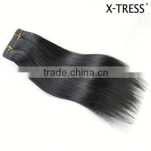 14inch Best Seller OEM Quality Straight Remy Jet Black Human Asian Hair Extension Weft