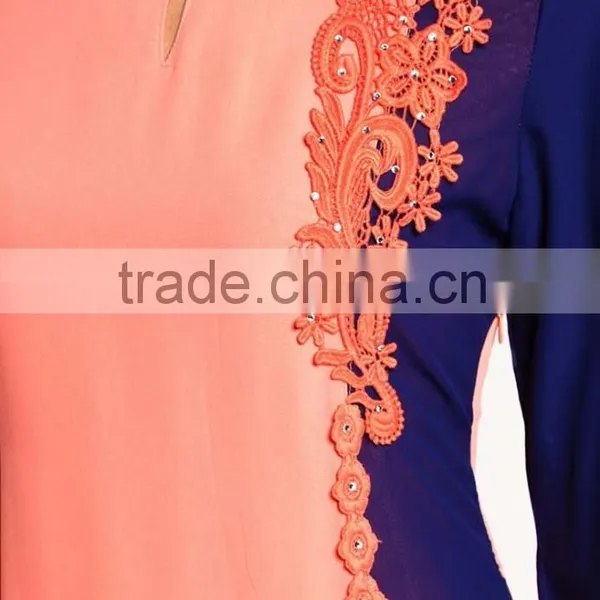 Embroidered Long Sleeve New Design Girls Maxi Muslim Dress photo-2