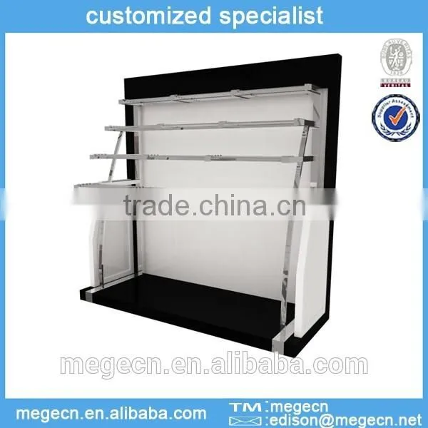 4 Tiers Cosmetic Plate Wood Flooring Display Rack