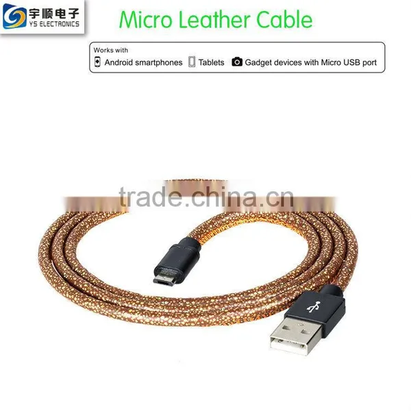 1M Micro Leather Cable for Samsung/Smartphone photo-4