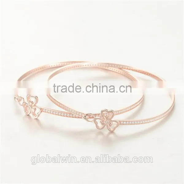 Fashion Jewelry 14K Gold Plated Anklets Bangles With Clear Cz photo-6