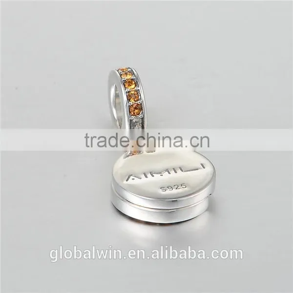 Fashion Jewelry Keychain 925jewelry Sterling Silver Coin Charm for Bracelet