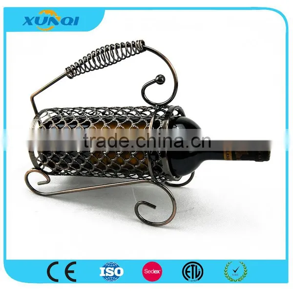 Portable Wine Bottle Holder/Decorative Wrought Iron Wine Rack XQ1300