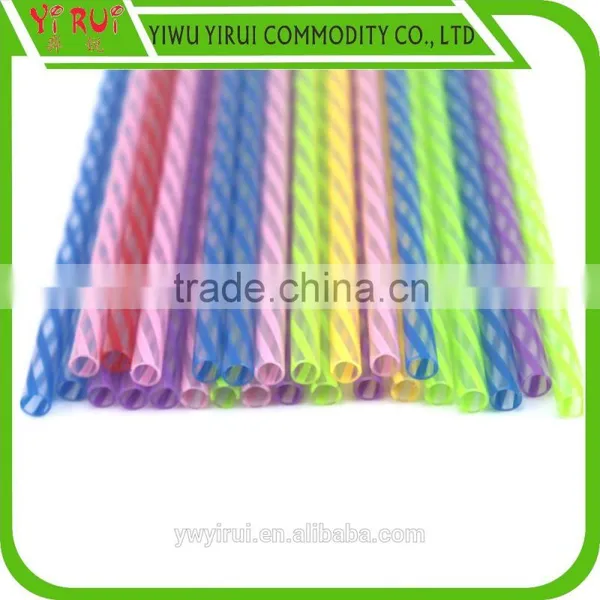 Factory Directly Supply Colorful Plastic Striped Straight Straws photo-3