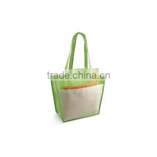 Eco Friendly Fabric Tote Shopping Bag With Big Frontal Pocket