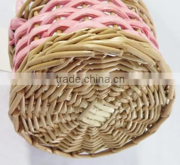 Personalized Small Round Easter Egg Hunt Wicker Easter Gift Basket photo-5
