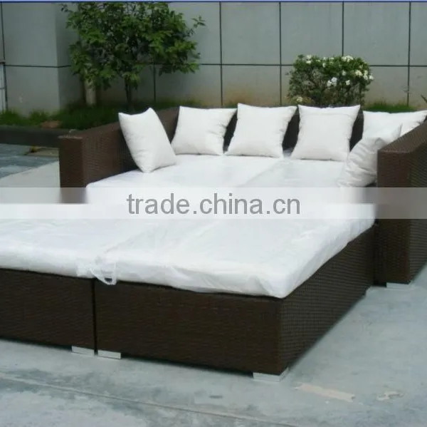 Double Rattan Sofa Bed Outdoor Rattan Furniture photo-5