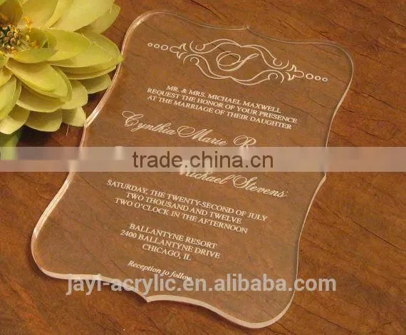 2016 Elegant New Style Clear Luxury Acrylic Laser Cut Wedding Invitation Card, Butterfly Wedding Invitation Card photo-4
