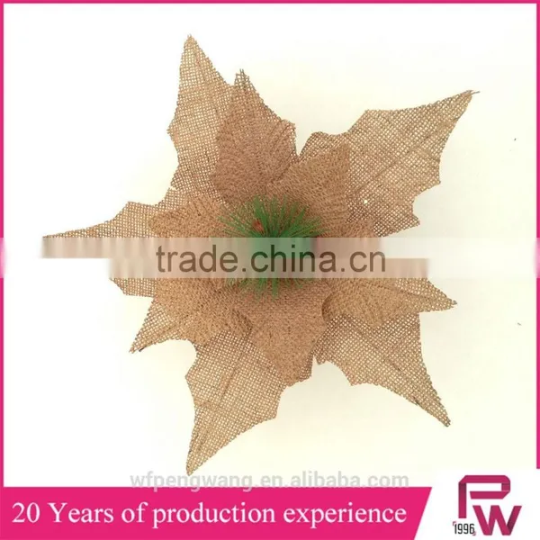 Bulk Buy Linen Poinsettia Flower Christmas Decorations photo-6