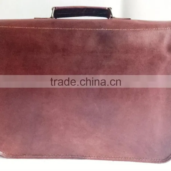 High Quality Stylish Handmade Vintage Leather Briefcase photo-2