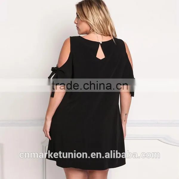 2017 Hot Sale High Quality Strapless Black Dress for Fat Women photo-3