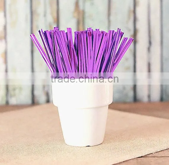 Plastic Coated With Metallic Wire Twist Ties for Plastic Bag Packing photo-2