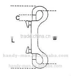 Small Stainless Steel 316 Double End Carabine Dog Pet Carabiner Hook photo-2