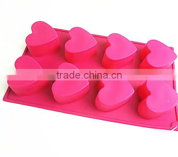 10114 8 Pcs Hearts Shape Silicone Cake Mold photo-4