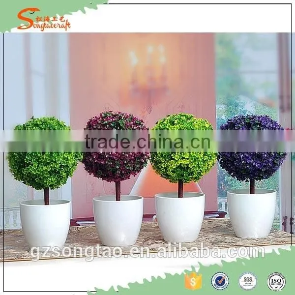 New Design Artificial Potted Topiary Table Decoration Artificial Topiary Mini Artificial Grass Topiary photo-4