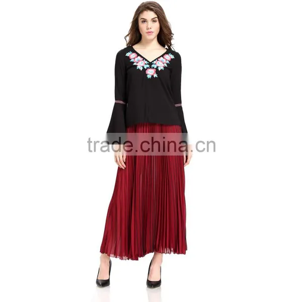 Domin Fashion Factory Latest Embroidery Style Lady Blouse photo-3