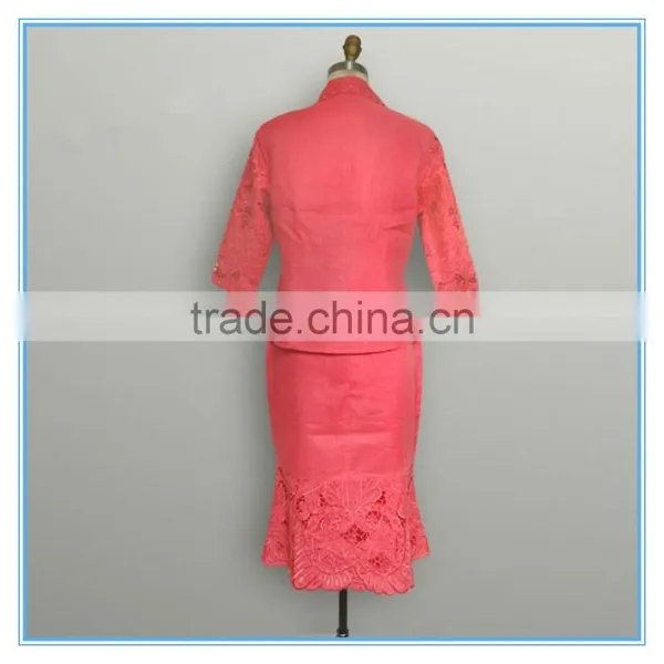 Ladies Formal Office Red Suits Pictures Embroidery Designs 2 Pieces Suits photo-2