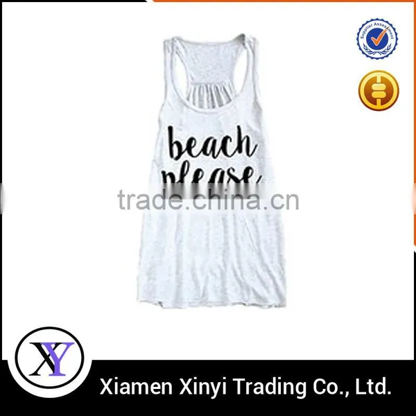Wholesale Custom White Silk Screen Printed Tank Tops
