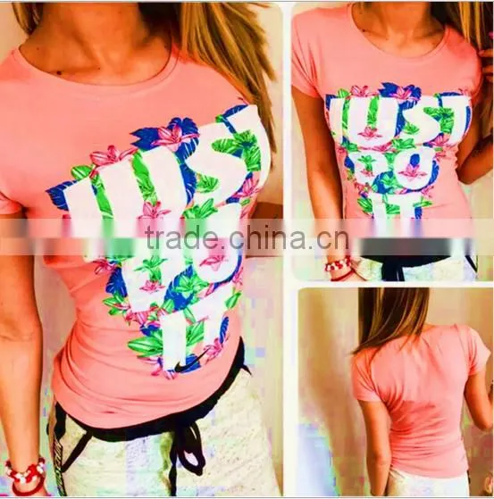 Summer Fashion Trend Letters Printed Slim Women T-shirt photo-2