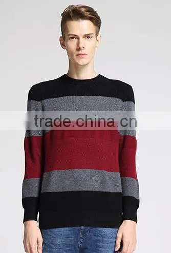 Men Fashioned Jacquard Strip Knitted Pullover Sweaters With Wholesale Price photo-2