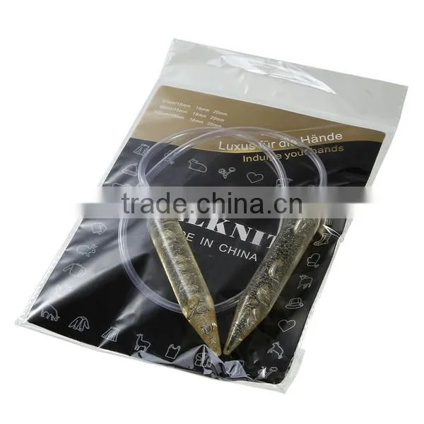 Wholesale Transparent Acylic Glitter 18mmx80cm Big Size Circular Knitting Needle photo-2