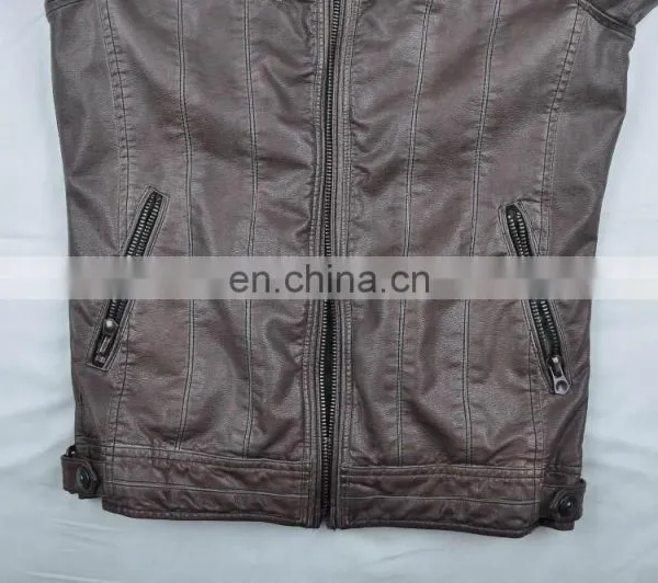 2015 Last Fashion Mens Hot Selling Handsome Spring Slim Leather Coat photo-5