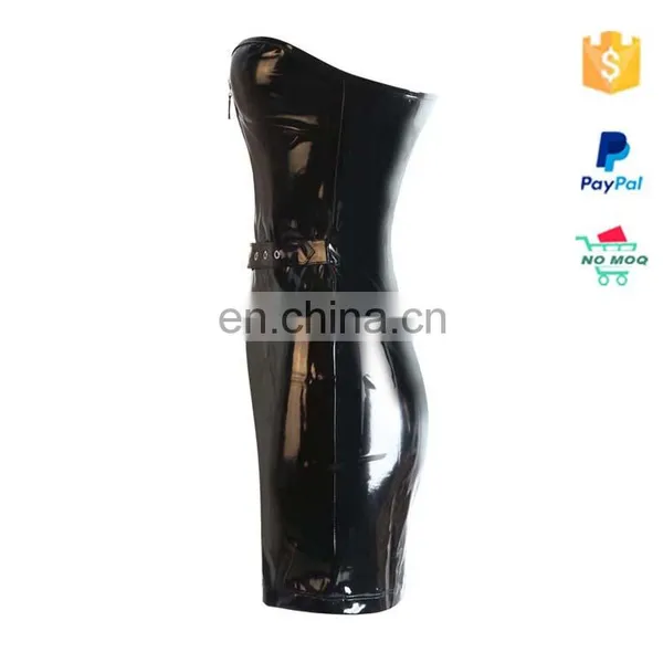 Wholesale Shining Lady Sexy Ziper Cheap Leather PVC Lingerie photo-2