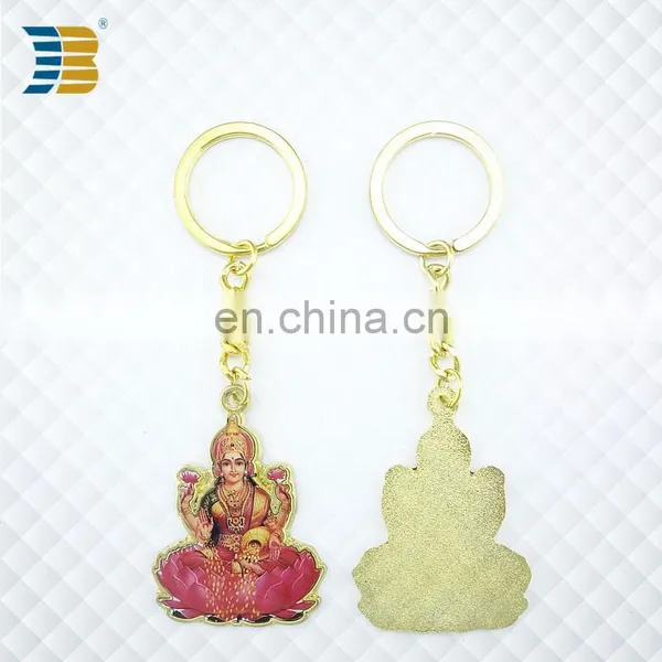3D Indian Lady Custom Painted Gold Plating Keychain photo-5