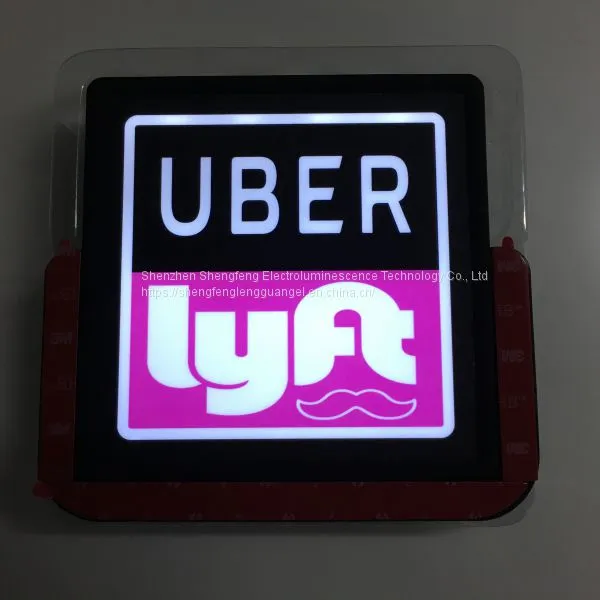 12 x 12cm chargeable LED light car sticker for UBER LYFT car service
