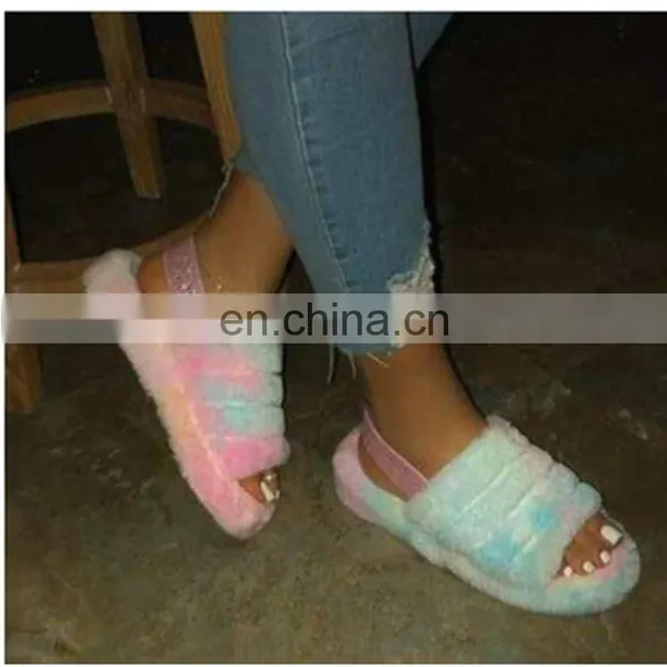 Fashion Women Indoor Soft With the Faux Fur Amazon Hot Sale Factory Price Furry Slipper for Ladies photo-6