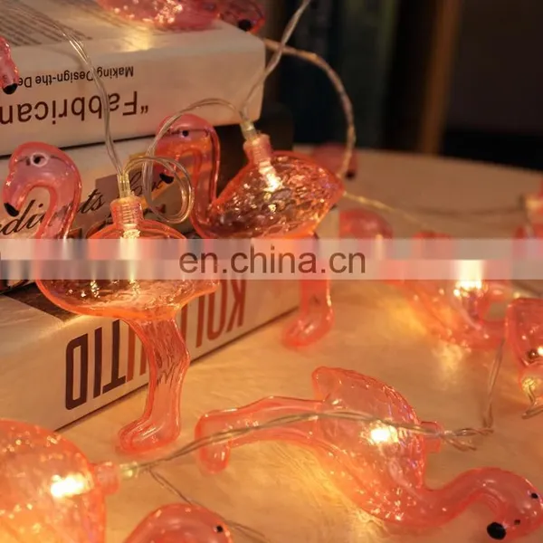 High Quality Battery Operated Plastic Pink Flamingo Led String Light photo-5