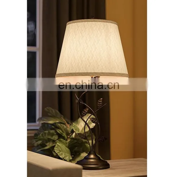 Italy Modern Custom Home Decor Hotel Restaurant Office Cheap Leaf Shape Iron Base Antique Nightstand Lamps photo-5